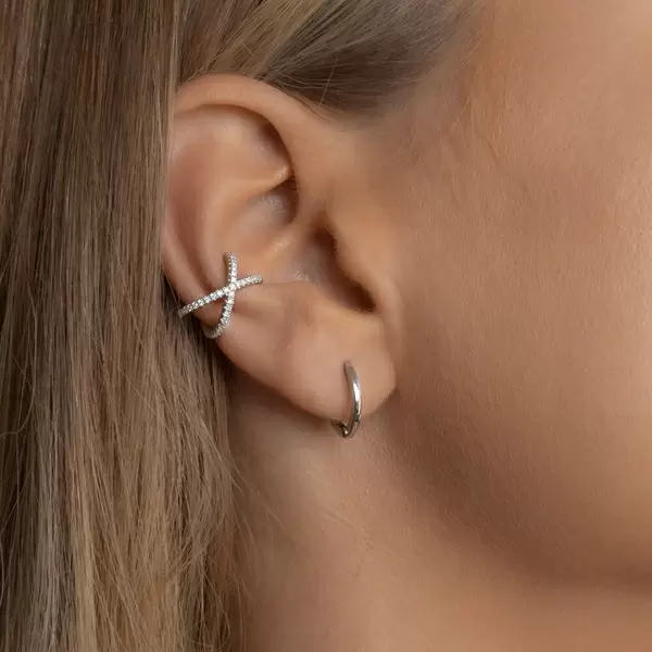 Leaf Jewelry Mini-Klappcreolen, 18 K Gelbgold vergoldet Exklusive Angebote