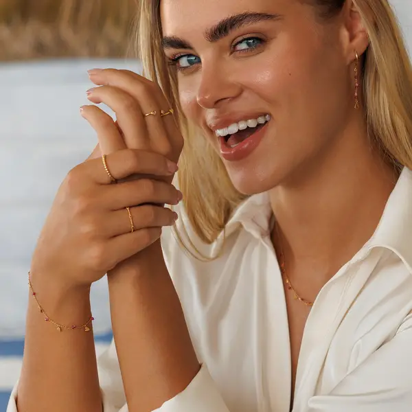 Leaf Jewelry Ohrhänger Amazonit, 18 K Gelbgold vergoldet Saisonale Angebote