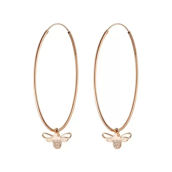 Leaf Jewelry Creole Bee Happy, 18 K Rosegold vergoldet Super Sparpreis