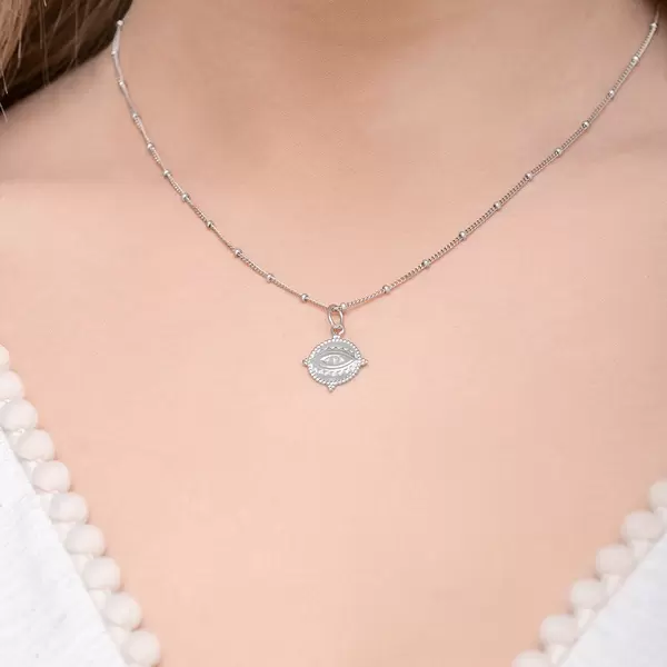 Leaf Jewelry Halskette Evil Eye, 45cm, 925 Sterlingsilber Letzte 3 Tage