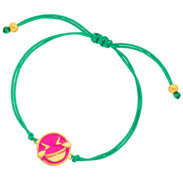 Leaf Jewelry Glücksarmband "LOL" EMOJI, 18 K Gelbgold vergoldet Nur für heute