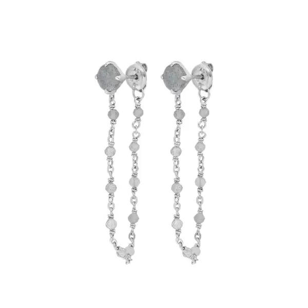 Leaf Jewelry Ohrhänger Flying Gem, Labradorit, 925 Sterlingsilber Nur noch ein Tag übrig