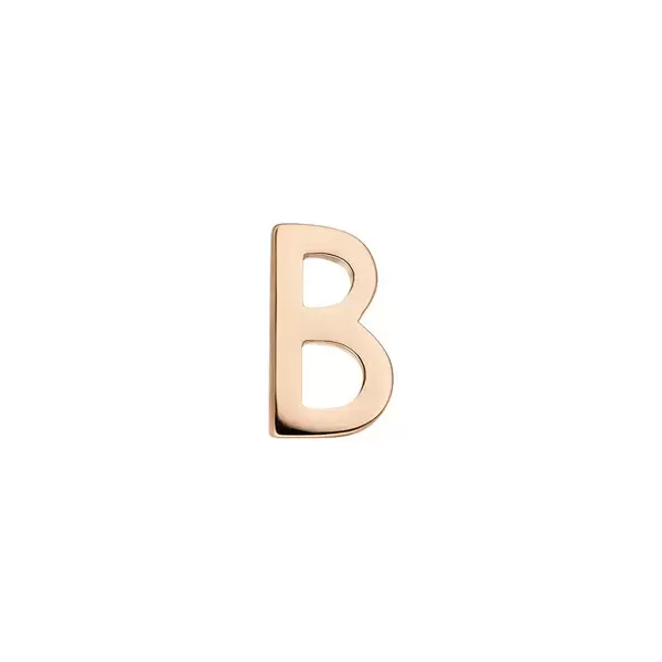Leaf Jewelry Buchstabenstecker, 18K Rosegold vergoldet, 1 Stück, B Clearance-Verkauf