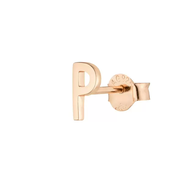 Leaf Jewelry Buchstabenstecker, 18K Rosegold vergoldet, 1 Stück, B Clearance-Verkauf