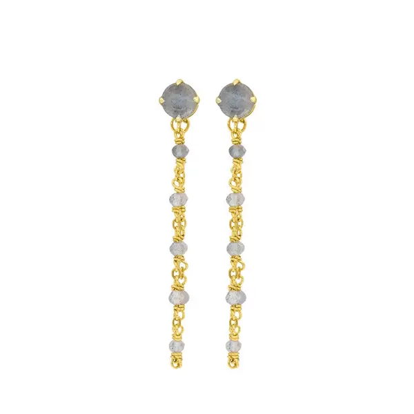Leaf Jewelry Ohrhänger Flying Gem, Labradorit, 18 K Gelbgold vergoldet Hotsell