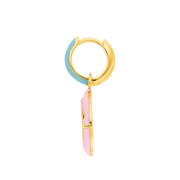 Leaf Jewelry Single Creole "Joy" EMOJI, 18 K Gelbgold vergoldet Fabrik Onlineshop