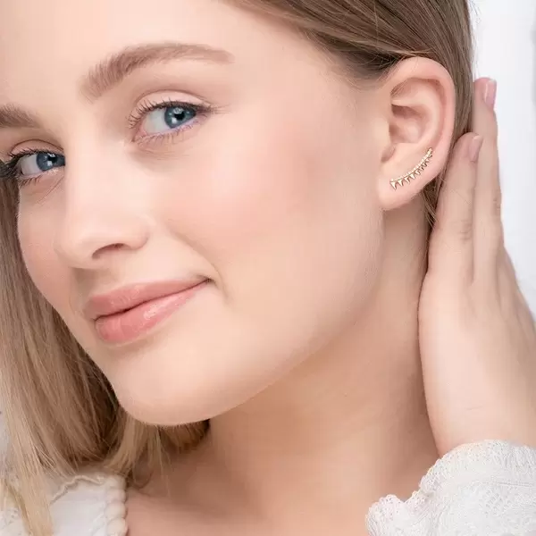 Leaf Jewelry Earclimber Memory II, 18 K Gelbgold vergoldet Sonderangebot