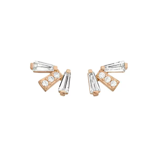 Leaf Jewelry Ohrstecker CRYSTAL, 18 K Rosegold vergoldet Osterangebot