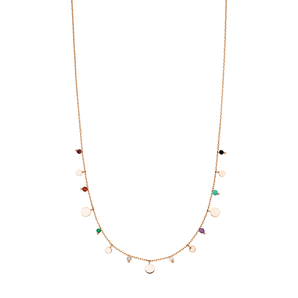 Leaf Jewelry Halskette Platelet Mix, 18 K Rosegold vergoldet Heißer Verkauf