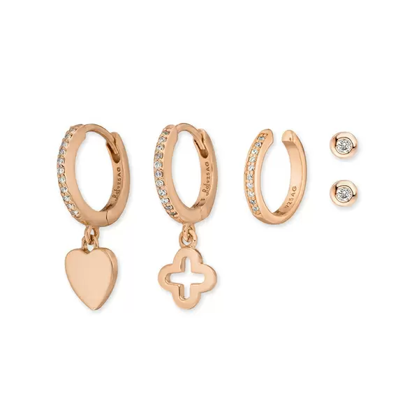 Leaf Jewelry Ear Mix, 5-er Set, 18 K Rosegold vergoldet Bestseller