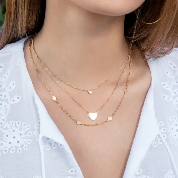 Leaf Jewelry Halskette Plättchen, kurz, Silber VIP-Rabatte
