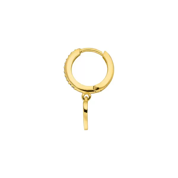 Leaf Jewelry Single Creole HEART/Zirkonia, 18 K Gelbgold vergoldet Tiefpreis