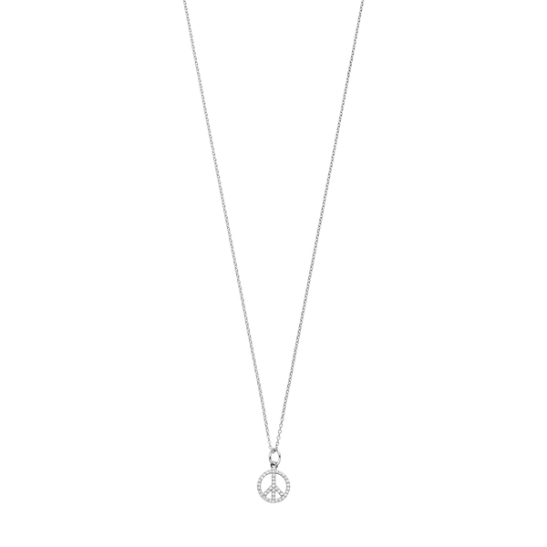 Leaf Jewelry Halskette Peace mit Zirkonia, 925 Sterlingsilber Letzte 3 Tage