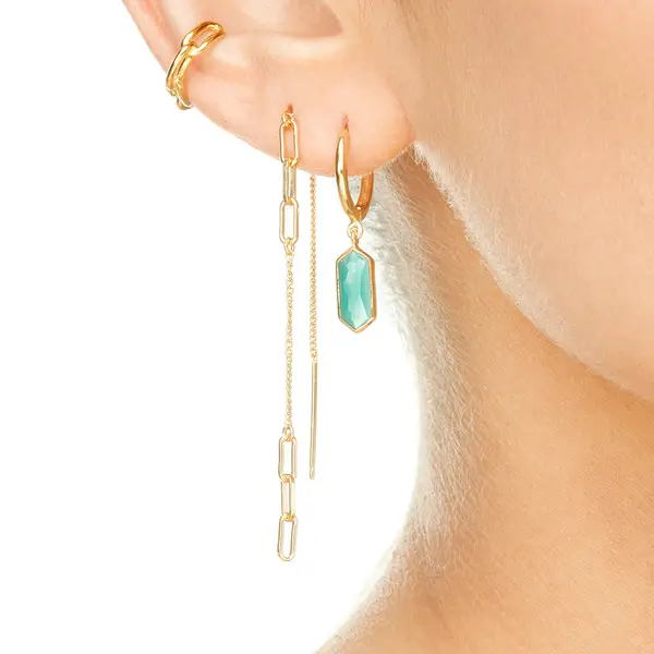Leaf Jewelry Silber Earcuff, CHAIN, Gelbgold Super Rabatt