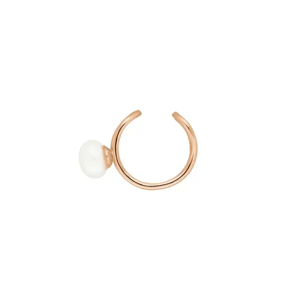 Leaf Jewelry Earcuff 2 Pearls, 18 K Rosegold vergoldet Fabrikladen
