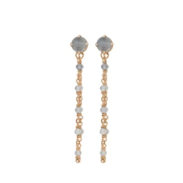 Leaf Jewelry Ohrhänger Flying Gem, Labradorit, 18 K Rosegold vergoldet Begrenzt auf 3 Tage