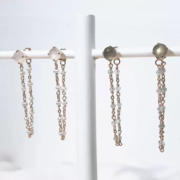 Leaf Jewelry Ohrhänger Flying Gem, Labradorit, 18 K Rosegold vergoldet Begrenzt auf 3 Tage
