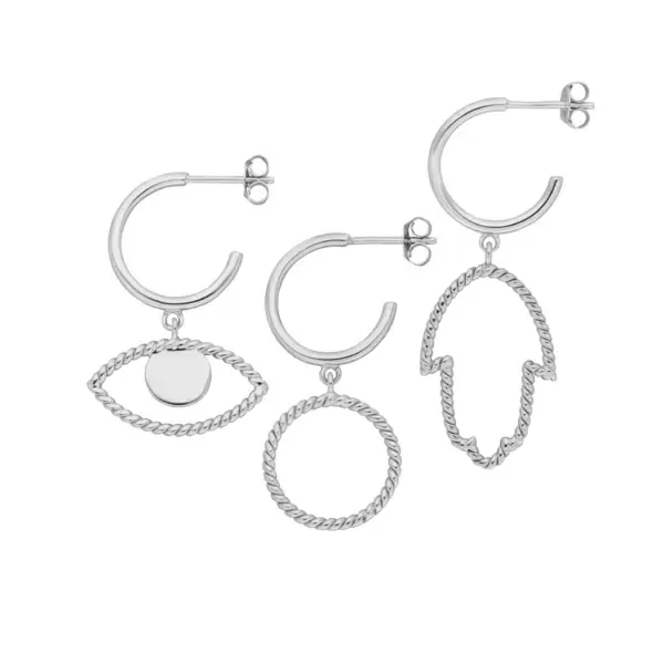 Leaf Jewelry Single Creole Circle Twist, 925 Sterlingsilber 50% Rabatt für begrenzte Zeit
