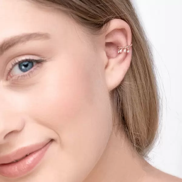 Leaf Jewelry Earcuff Fancy, 18 K Rosegold vergoldet Verkauf