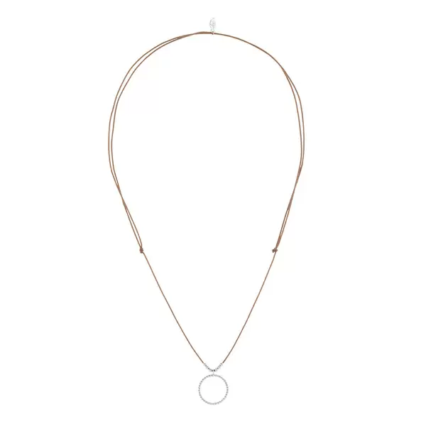 Leaf Jewelry Glückshalskettchen Circle, 925 Sterlingsilber, Beige Fabrik Onlineshop