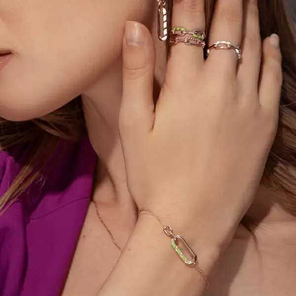 Leaf Jewelry Silber Armkette, Rosegold, Neon Twist Cyber Monday