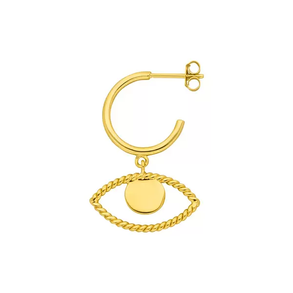 Leaf Jewelry Single Creole Evil Eye Twist, 18 K Gelbgold vergoldet Top Angebot