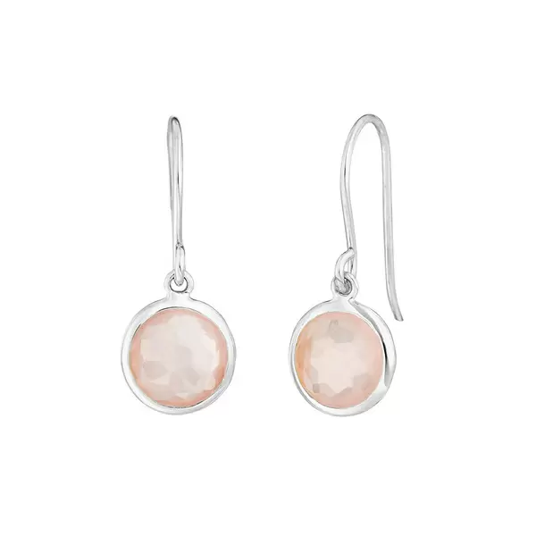 Leaf Jewelry Ohrringe Rosenquarz, 14 K Weißgold Saisonale Angebote