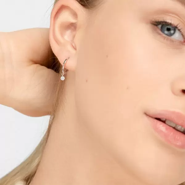 Leaf Jewelry Creole Pure mit Diamanten, 18 K Weissgold Kauf eins, bekomm eins gratis