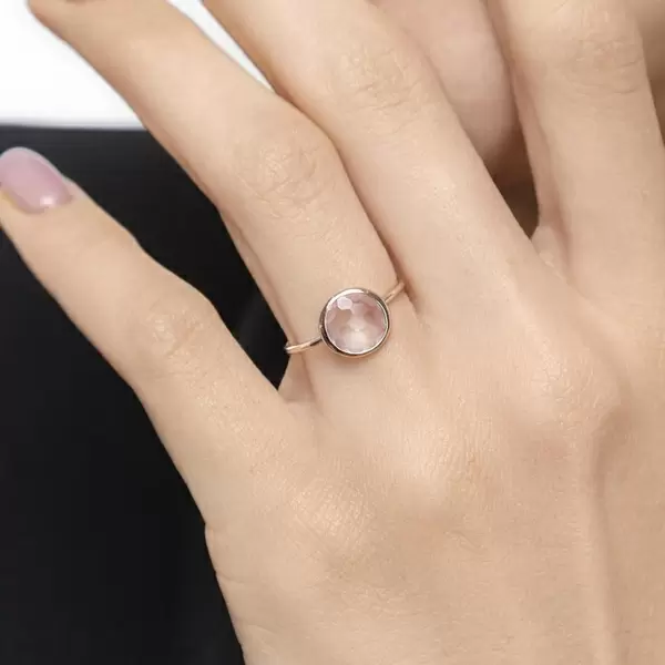 Leaf Jewelry Ring 14 K Roségold, Rosenquarz VIP-Rabatte