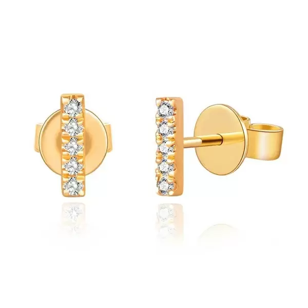 Leaf Jewelry Ohrstecker Bar mit Diamanten, 18 K Gelbgold Tiefpreis