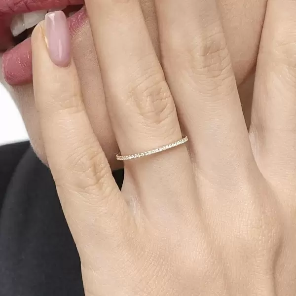 Leaf Jewelry Memoryring mit Diamanten, 18 K Gelbgold Super Sparpreis