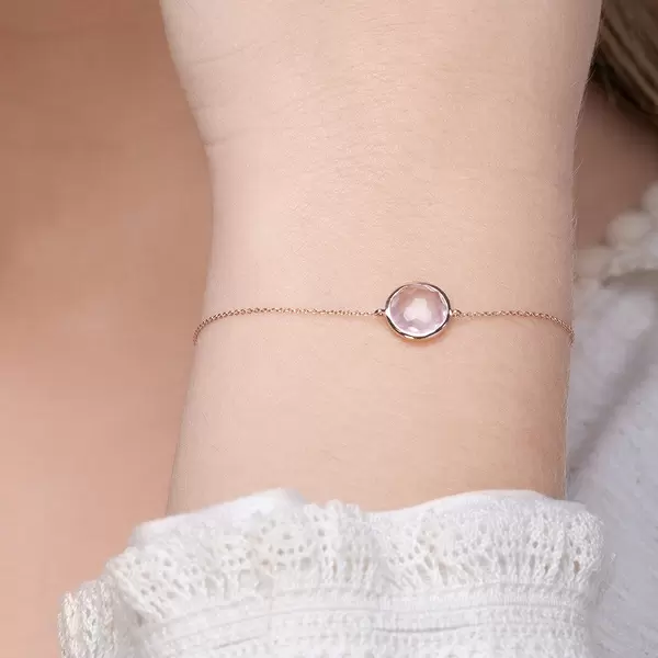Leaf Jewelry Armkette Rosenquarz, 14 K Roségold Kostenlose Rückgabe