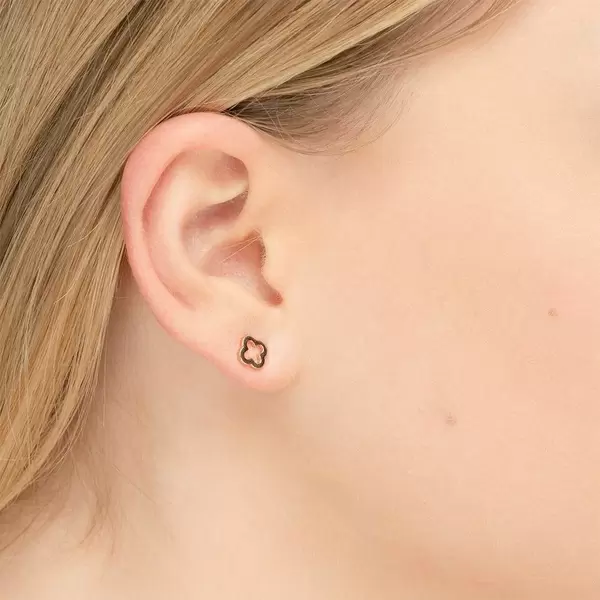 Leaf Jewelry Ohrstecker Clover, 14 K Rosegold Neueste Stile