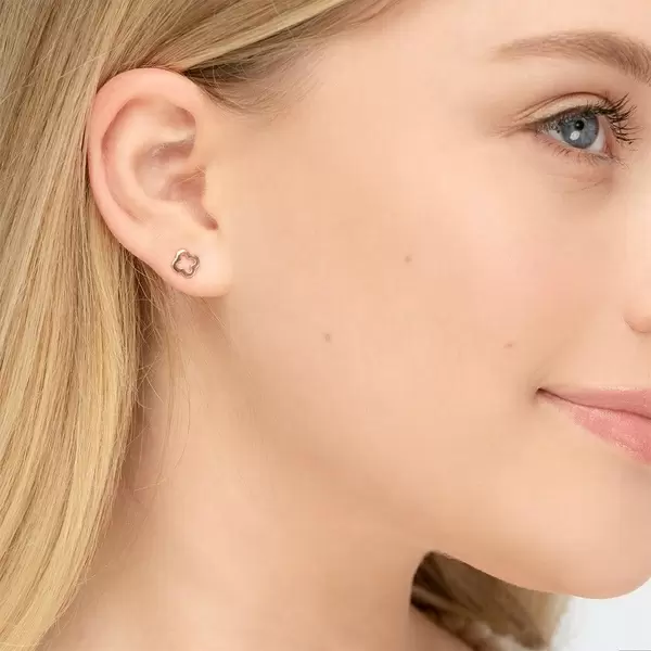 Leaf Jewelry Ohrstecker Clover, 14 K Rosegold Neueste Stile