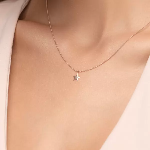 Leaf Jewelry Halskette STAR, 14 K Rosegold Letzte 2 Tage