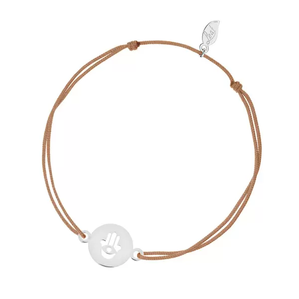 Leaf Jewelry Glücksbändchen Hand der Fatima, 14 K Weißgold, Beige Bis zu 60% Rabatt