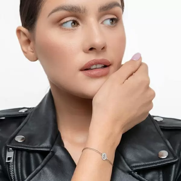 Leaf Jewelry Glücksbändchen Hand der Fatima, 14 K Weißgold, Beige Bis zu 60% Rabatt