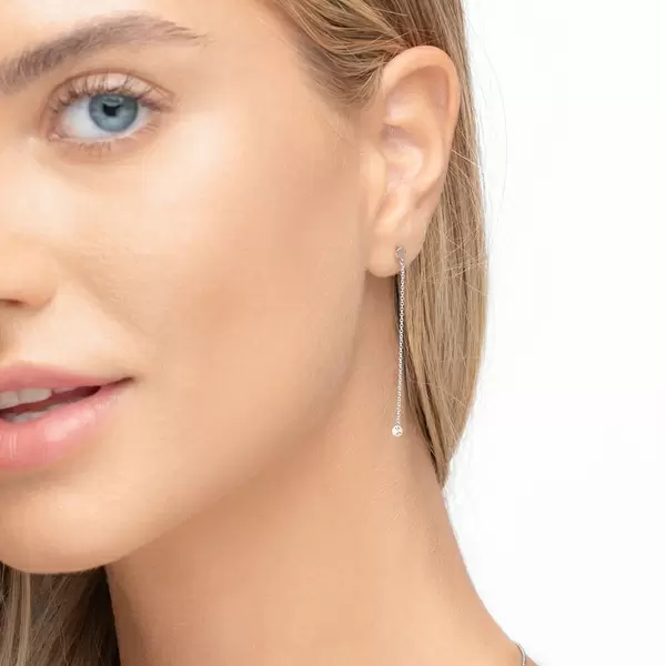 Leaf Jewelry Ohrringe Pure Kette, 18 K Weißgold Nur für heute