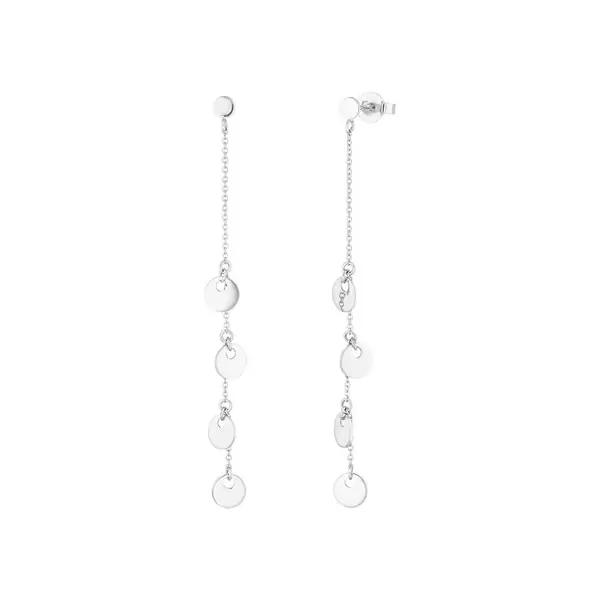 Leaf Jewelry Ohrringe Platelet Kette, 14 K Weissgold Sonderangebot der Fabrik
