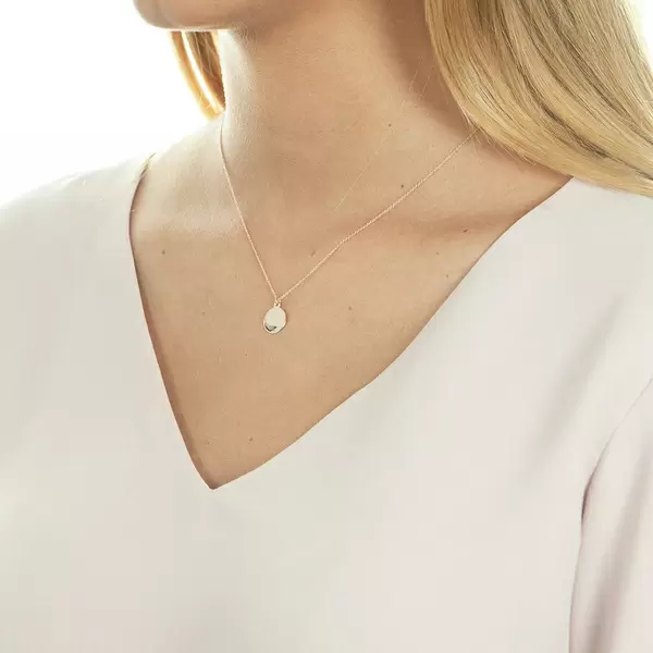 Leaf Jewelry Halskette Plate, 14 K Rosegold Vierteljährliche Förderung