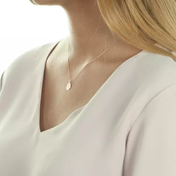 Leaf Jewelry Halskette Plate, 14 K Rosegold Vierteljährliche Förderung