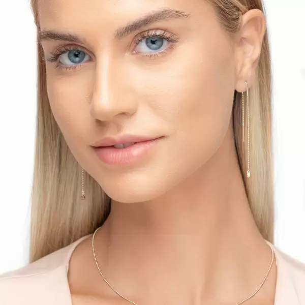 Leaf Jewelry Ohrringe "my first diamond", ball chain, 14 K Gelbgold Kostenloser Versand international