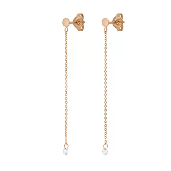 Leaf Jewelry Ohrringe Pure Kette, 18 K Rosegold Fabrikladen