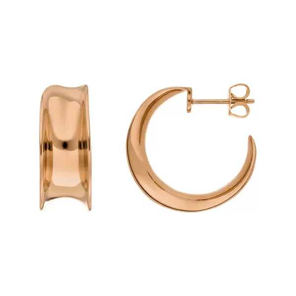 Leaf Jewelry Silber Creolen, 80's, Rosegold Black Friday Preise