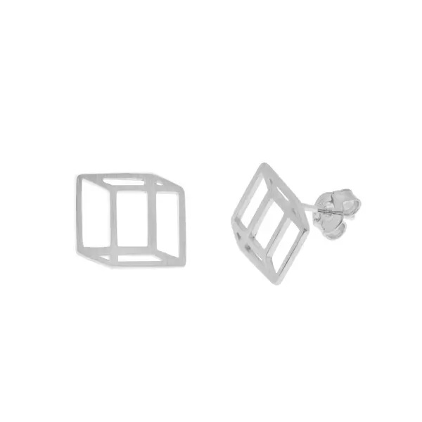 Leaf Jewelry Ohrstecker Cube matt, 925 Sterlingsilber Rabatte dieses Monats