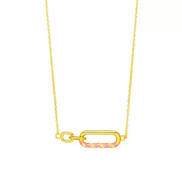 Leaf Jewelry Silber Halskette, Gelbgold, Neon Twist Versandkostenfrei