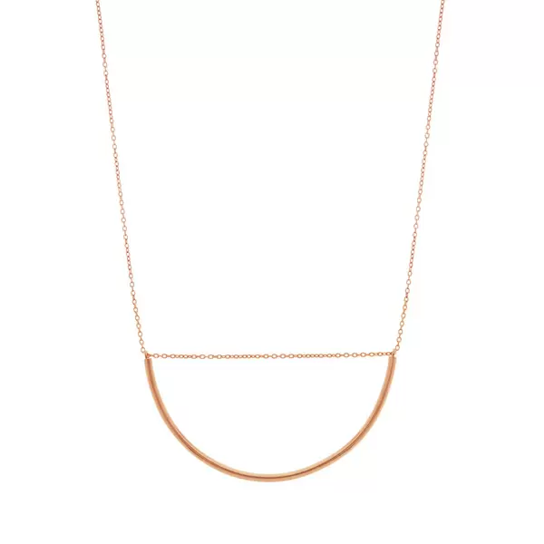 Leaf Jewelry Halskette Big Semicircle, 18 K Rosegold vergoldet Begrenztes Angebot