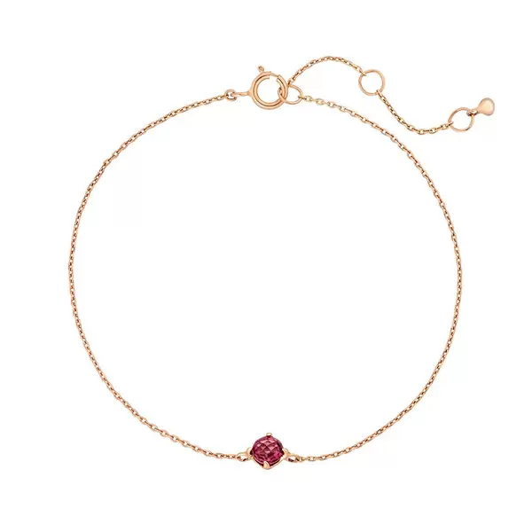Leaf Jewelry Armkette Cabochon, Rhodolite, 14 K Rosegold Black Friday