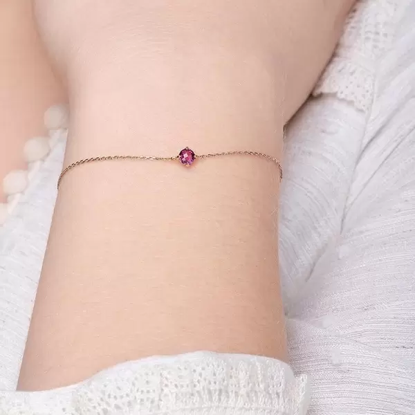 Leaf Jewelry Armkette Cabochon, Rhodolite, 14 K Rosegold Black Friday