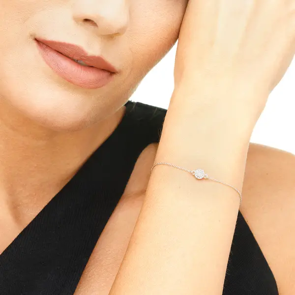 Leaf Jewelry Armkette Pavé II mit Diamanten, 18 K Weißgold Weihnachtsangebot